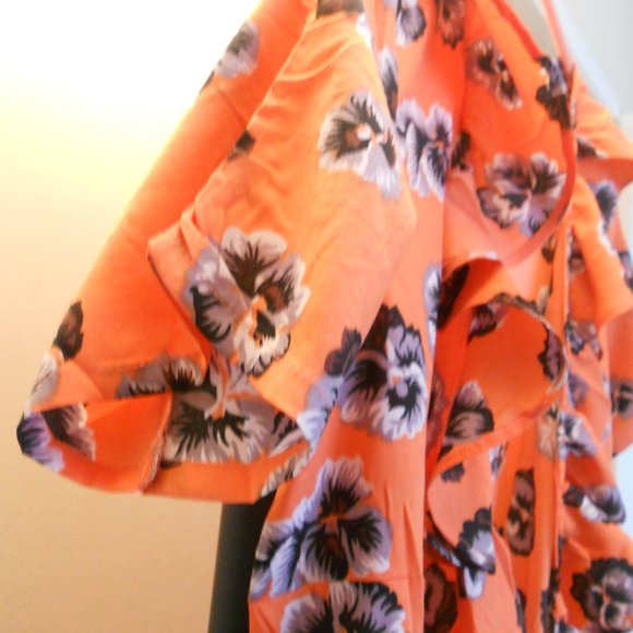 Women's 100% Polyester Pansy Robe (M) Size - Picture 5 of 10